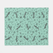 ミントパーソナライズされたグリーンネームブランケット – カスタムギフト フリースブランケット (正面(横))