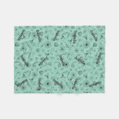 ミントパーソナライズされたグリーンネームブランケット – カスタムギフト フリースブランケット (正面(横))