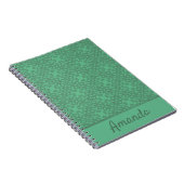 ミントパーソナライズされたグリーン ノートブック (右側)