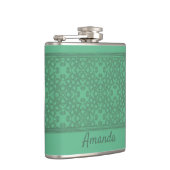 ミントパーソナライズされたグリーン フラスク (右)