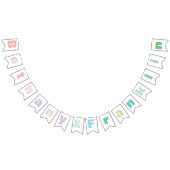 ミントパーソナライズされたピンクまたはカスタム任意の色結婚の バンティングフラッグ (全)