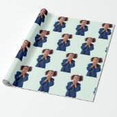 ミントパーソナライズされたフォトコラージュ子供の誕生日 ラッピングペーパー (アンロールド)