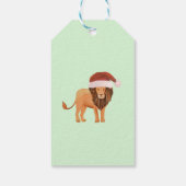 ミントパーソナライズされたメリークリスマスサンタライオン ギフトタグ (裏面)