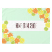 ミントパーソナライズされたモダングリーンシトラスフルーツスライス テーブルクロス (正面(横))