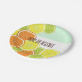 ミントパーソナライズされたモダングリーンシトラスフルーツスライス ペーパープレート (アングル)