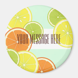 ミントパーソナライズされたモダングリーンシトラスフルーツスライス マグネット