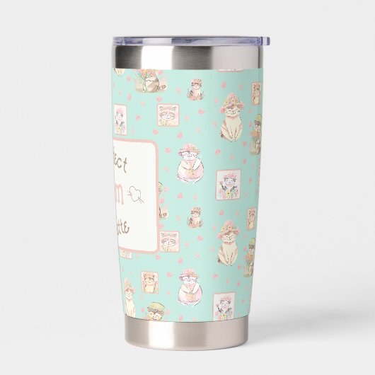 ミントパーフェクトママキャットボホ春ハット 保温保冷タンブラー (左面)