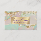 ミントパープルと金ゴールドグラム 名刺 (正面)