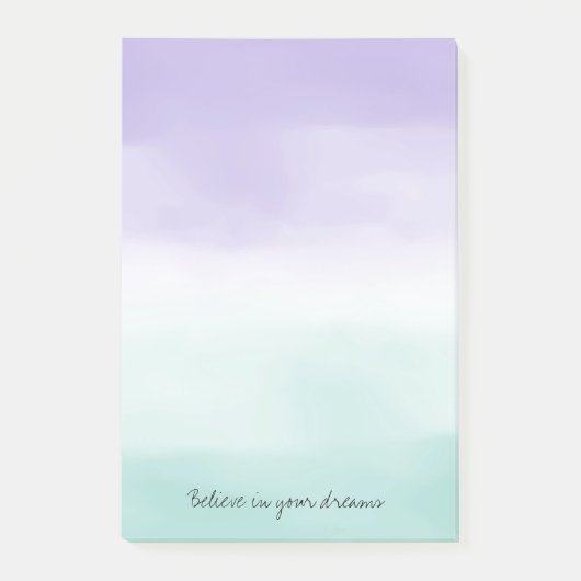 ミントパープルウォーターカラー絞り染め ポストイット (正面)