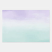 ミントパープルウォーターカラー絞り染め ラッピングペーパーシート (正面)