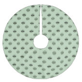 ミントヒップスターの口ひげ眼鏡クリスマス ブラッシュドポリエステルツリースカート (正面)