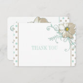 ミントビスクドットストライプサンキューカード サンキューカード (正面/裏面)