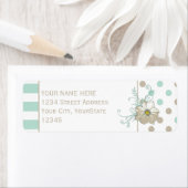 ミントビスクドットストライプ差出人住所 ラベル (インサイチュ)