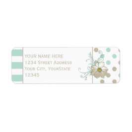 ミントビスクドットストライプ差出人住所 ラベル