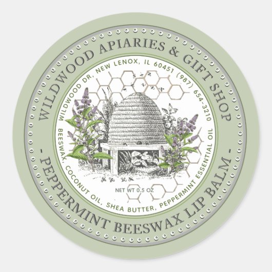 ミントビーズワックスリップクリームヴィンテージ串inミントガーデン ラウンドシール (正面)