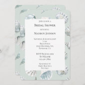 ミントビーチ海シーシェルブライダルシャワー 招待状 (正面/裏面)