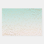 ミントピガーリーンクラベンダーグラデーション金ゴールドグラム ラッピングペーパーシート (正面3)