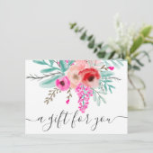 ミントピンクのフローラの水色のギフト券 (スタンド正面)