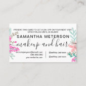 ミントピンクのフローラの水色の花束ギフト割引 割引カード (裏面)