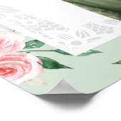 ミントピンクの花柄 アナンド・カーラジュ 結婚式ウェルカムサイン ポスター (角)