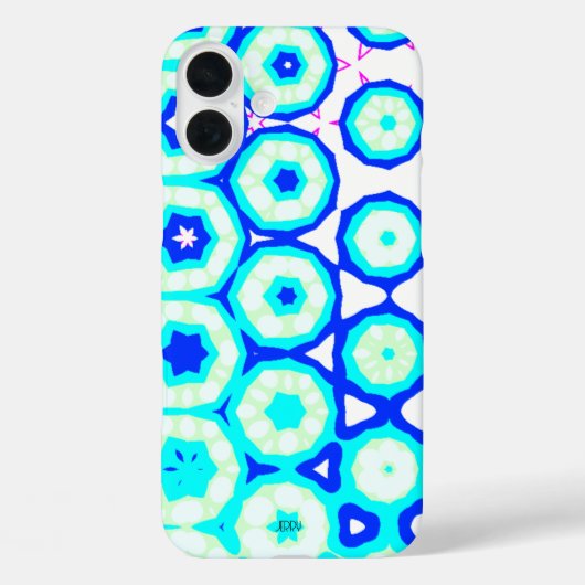 ミントピンクアクアブルーパターン（名前） Case-Mate iPhoneケース (裏面)