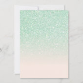 ミントピンクスパークリーグリッター写真キンセアニラ 招待状 (裏面)