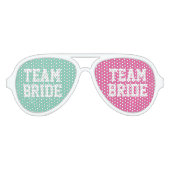 ミントピンクチームブライドバチェロレッテシェード アビエーターサングラス (正面)