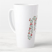 ミントピンクフローラ文字M カフェラテマグ (左アングル)