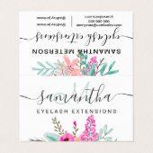 ミントピンクフローラ水彩アフターケア 名刺 (外部フラット)