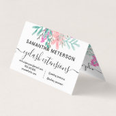 ミントピンクフローラ水彩アフターケア 名刺 (裏面)