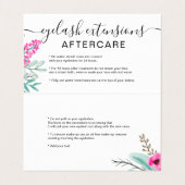 ミントピンクフローラ水彩アフターケア 名刺 (内部フラット)