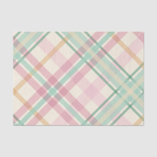 ミントピンクラズベリーオレンジ夏期タータンチェックplaid 薄葉紙