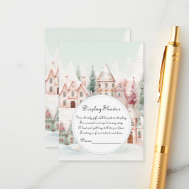 ミントピンク冬おとぎ話ディスプレイシャワー エンクロージャーカード