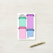 ミントピンク紫かわいいリボンのラベルを行う ポストイット (デスク上)