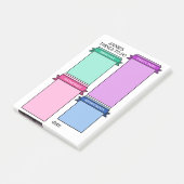 ミントピンク紫かわいいリボンのラベルを行う ポストイット (アングル)