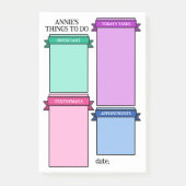 ミントピンク紫かわいいリボンのラベルを行う ポストイット (正面)