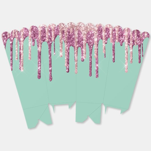 ミントピンク赤面アイスクリームグリッタードリップ誕生日 フェイバーボックス (見開き)