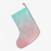 ミントピンク金ゴールドスパークルグラムユニコーンライト スモールクリスマスストッキング (裏面 (吊り時))