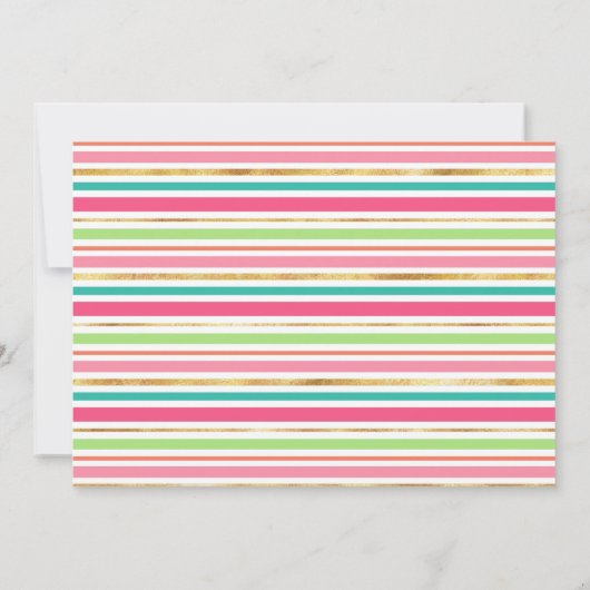 ミントピンク1st誕生日パーティーフォトファースト誕生日 招待状 (裏面)