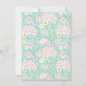 ミントピンク ユニコーン 誕生日パーティー 招待状 (裏面)