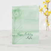 ミントピーコックフェザー カード (黄色い花)