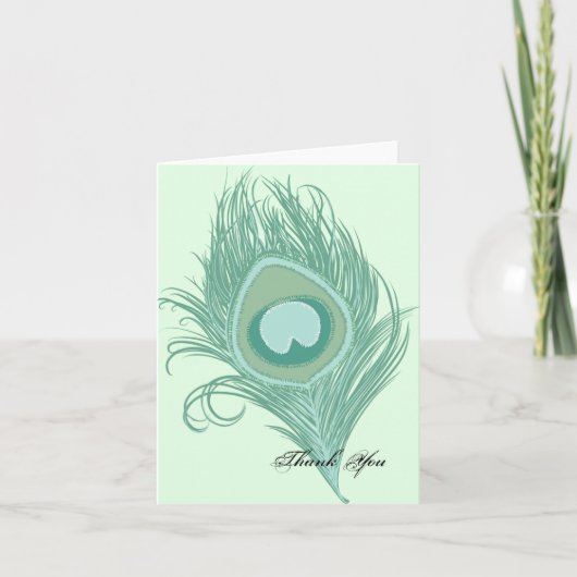 ミントピーコックフェザー サンキューカード (正面)