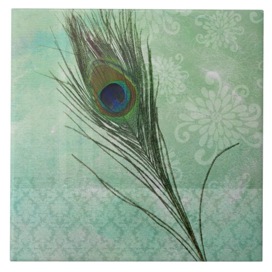 ミントピーコックフェザー タイル (正面)