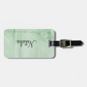 ミントピーコックフェザー ラゲッジタグ (正面横)