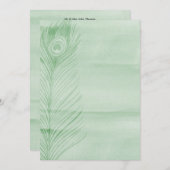 ミントピーコックフェザー 招待状 (正面/裏面)
