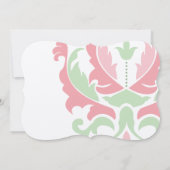 ミントピーチピンクとグレーダマスウェディング招待状 招待状 (裏面)