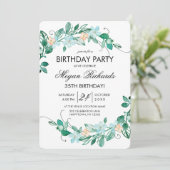 ミントピーチフローラリース誕生日パーティー招待状 招待状 (スタンド正面)