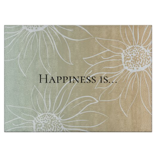 ミントピーチホワイトデイジーフローラ カッティングボード (正面)