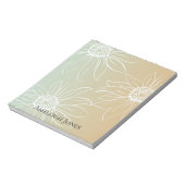 ミントピーチホワイトデイジーフローラ ノートパッド (回転)