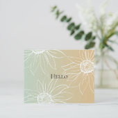 ミントピーチホワイトデイジーフローラ ポストカード (スタンド正面)